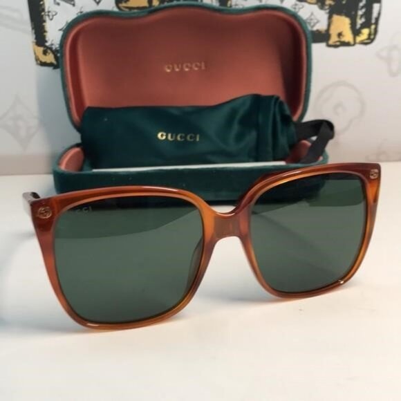 New ✨ Authentic Gucci GG0022S 002 Havana Oversized Sunglasses ✨ - Picture 8 of 12